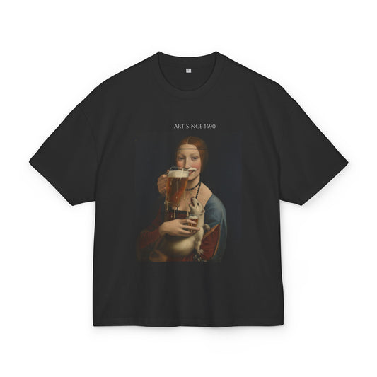 Koszulka z renesansową "Woman Drinking Beer" | Koszulka z klasycznym obrazem stylu vintage