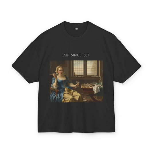 Koszulka z nadrukiem przedstawiającym "Seated Woman Smoking"| Koszulka z motywem wnętrza z okresu złotego wieku holenderskiego